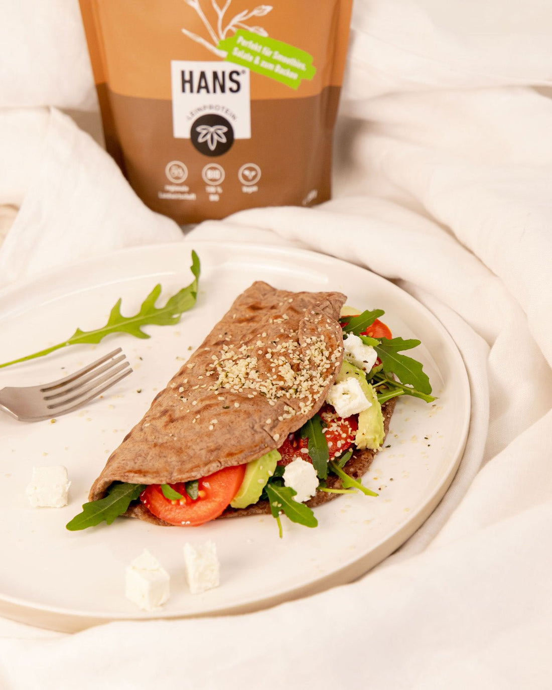 Low Carb Wraps: Leinsamen Wraps Rezept mit Avocado und Feta