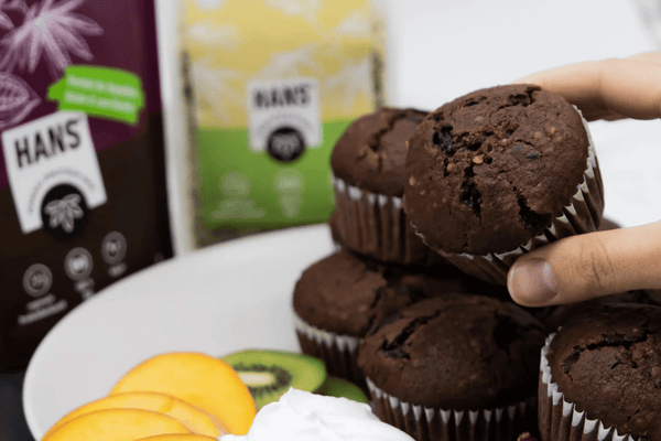 Vegane Schoko Hanf Muffins: saftig, locker und voller pflanzlichem Protein