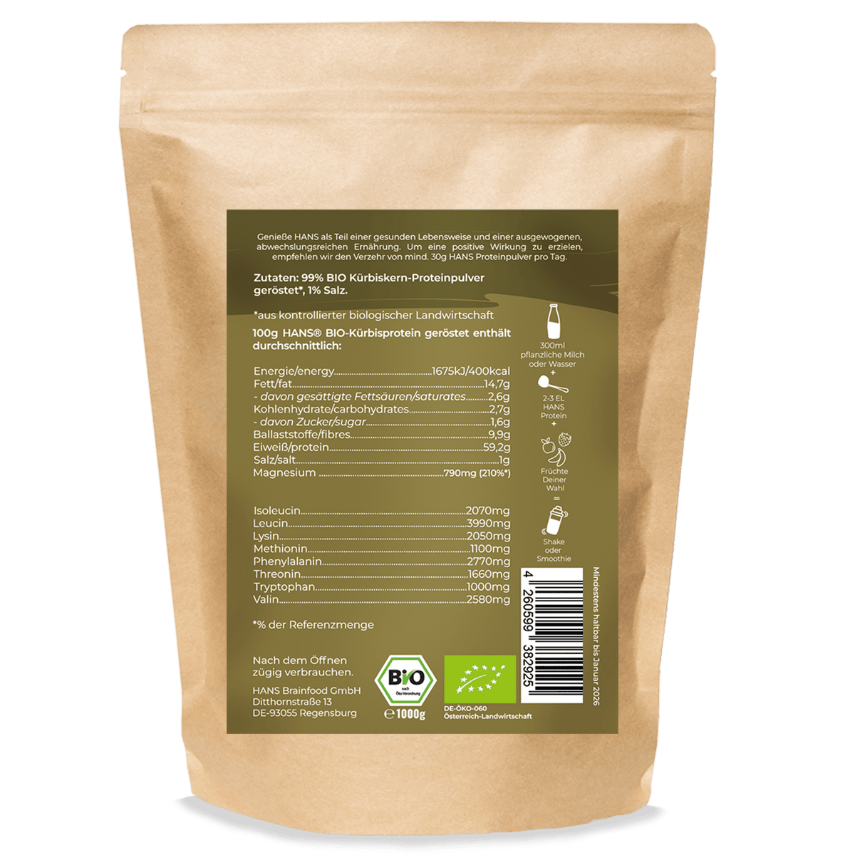 Kürbiskernprotein geröstet