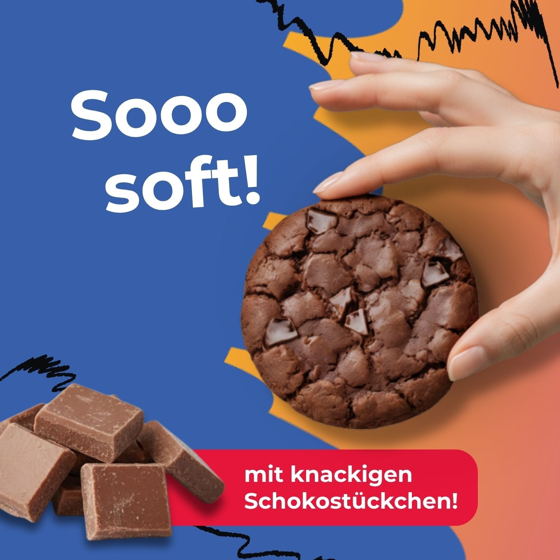 High Protein Cookie - 12x Double Choc - HANS Brainfood